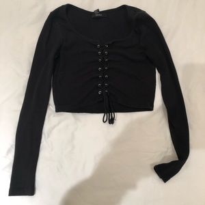 Black cropped top